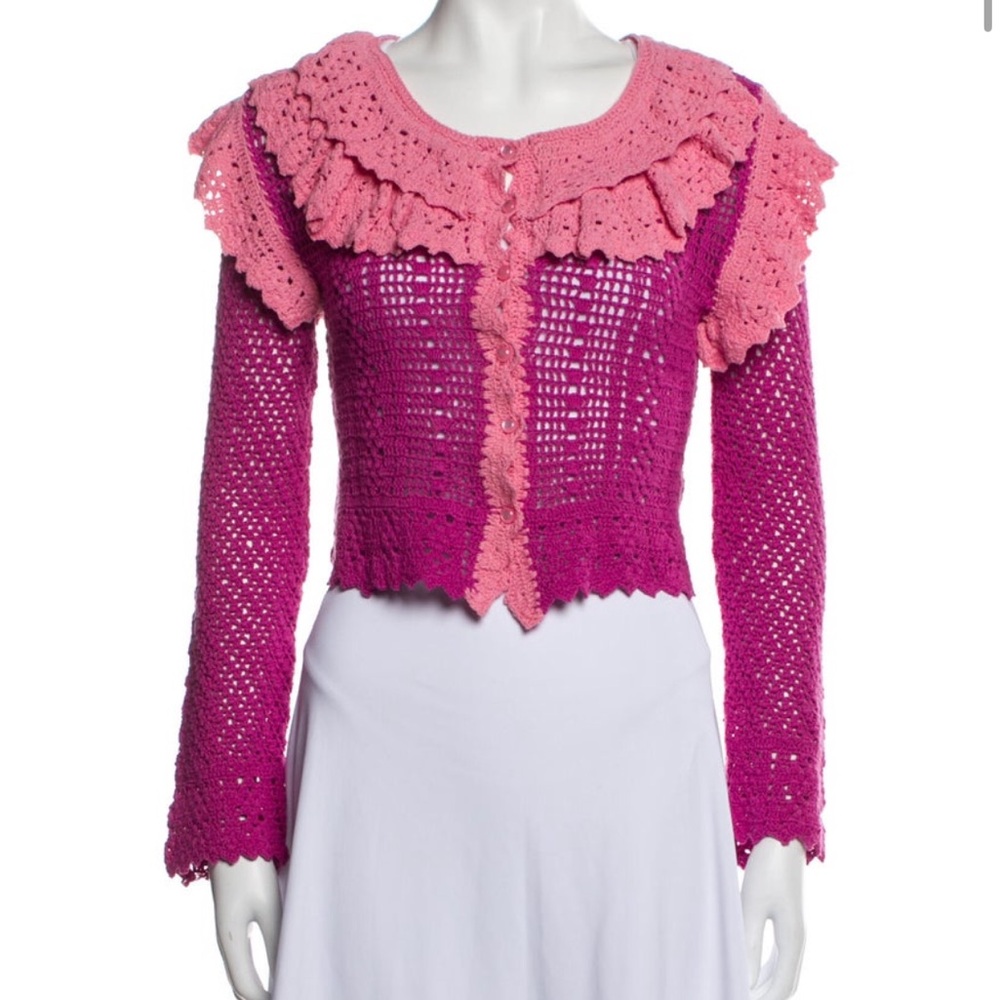 Loveshack fancy crochet jacket